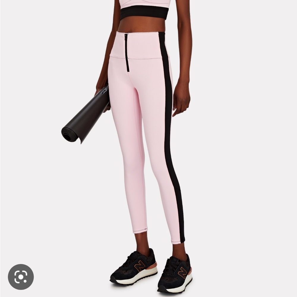 Solid & Striped Sport Soleil Zip Leggings in Cloud Pink/Blackout Large 8 10